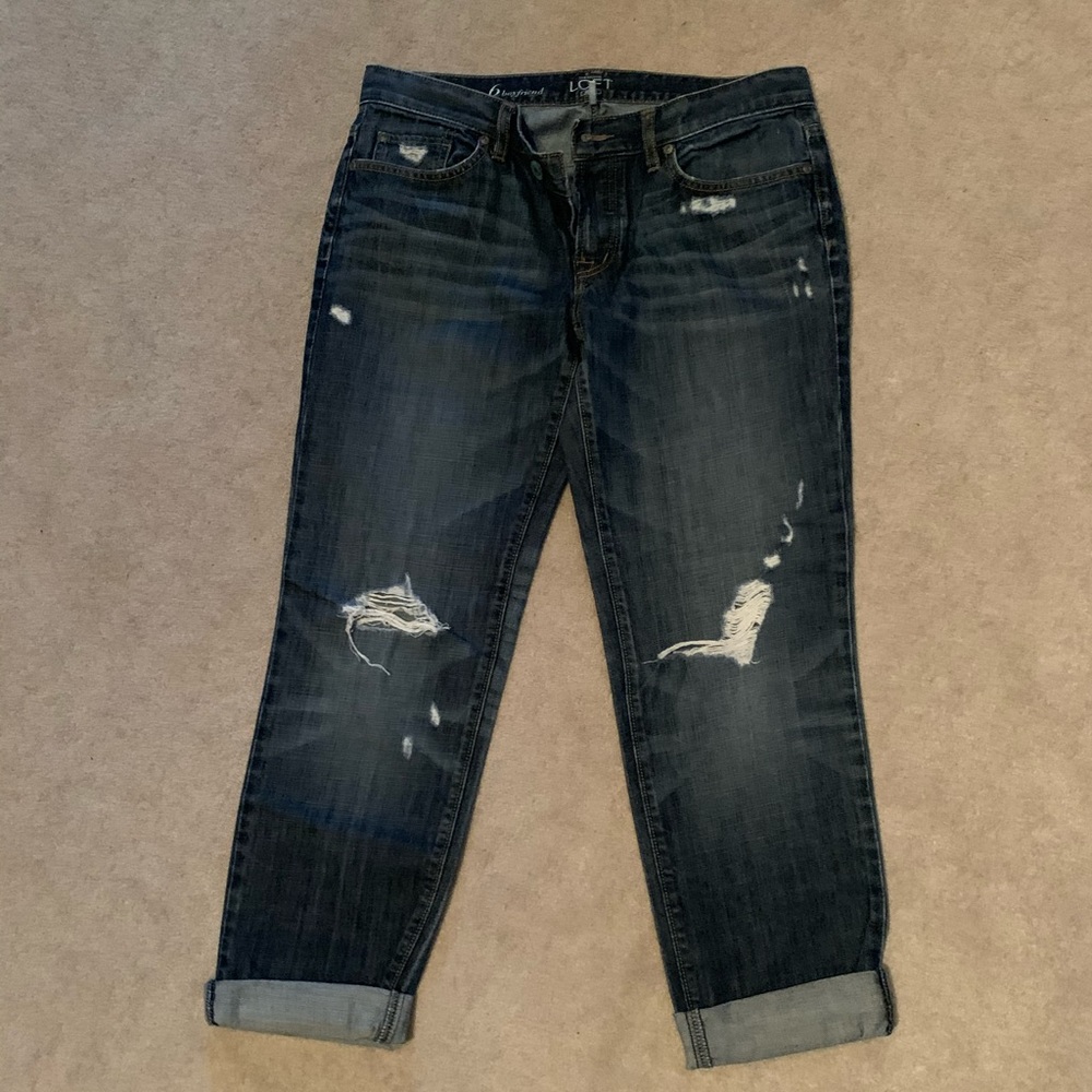 Blue ripped jeans